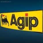 insegna originale AGIP vintage illuminabile per garage