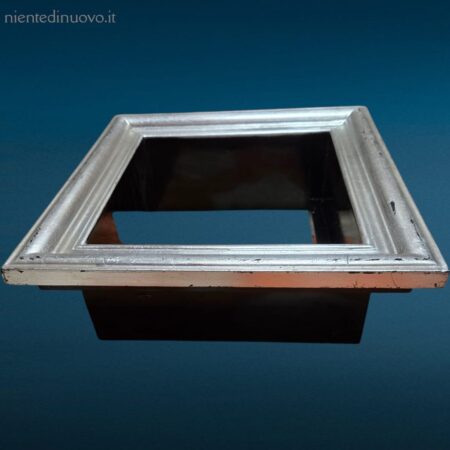 mensola cornice portaoggetti nero argento da parete