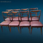Set di 8 sedie anni '60 vintage con struttura sana e design elegante