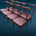 Set di 8 sedie anni '60 vintage con struttura sana e design elegante