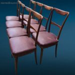 Set di 8 sedie anni '60 vintage con struttura sana e design elegante
