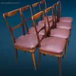 Set di 8 sedie anni '60 vintage con struttura sana e design elegante
