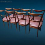 Set di 8 sedie anni '60 vintage con struttura sana e design elegante