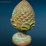 PIGNA per colonna in ghisa decorativa e robusta, ideale per cancelli o giardini