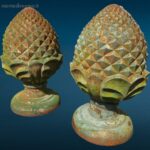 PIGNA per colonna in ghisa decorativa e robusta, ideale per cancelli o giardini