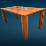 Tavolo allungabile design anni 80 in legno con prolunga integrata