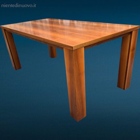 Tavolo allungabile design anni 80 in legno con prolunga integrata