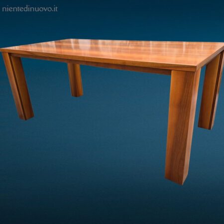 Tavolo allungabile design anni 80 in legno con prolunga integrata
