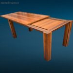 Tavolo allungabile design anni 80 in legno con prolunga integrata