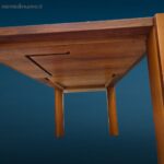 Tavolo allungabile design anni 80 in legno con prolunga integrata