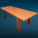 Tavolo allungabile design anni 80 in legno con prolunga integrata