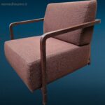 coppia di poltrone vintage Calligaris in legno e tessuto anni '80