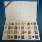 vecchia collezione di pietre preziose del Brasile in cofanetto da viaggio