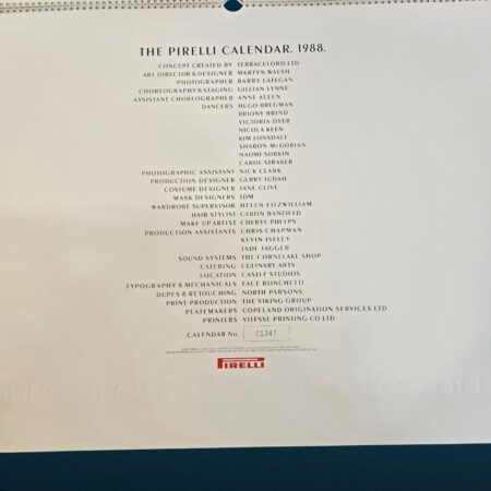 Calendario Pirelli originale 1988 numero 01347 in eccellenti condizioni