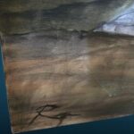 tela dipinta ad olio con angelo e ragazza, opera su fondo chiaro da incorniciare