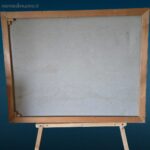 tela dipinta ad olio con angelo e ragazza, opera su fondo chiaro da incorniciare