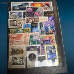 collezione di vecchi francobolli russi in raccoglitore vintage