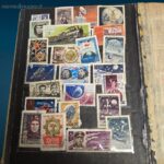 collezione di vecchi francobolli russi in raccoglitore vintage