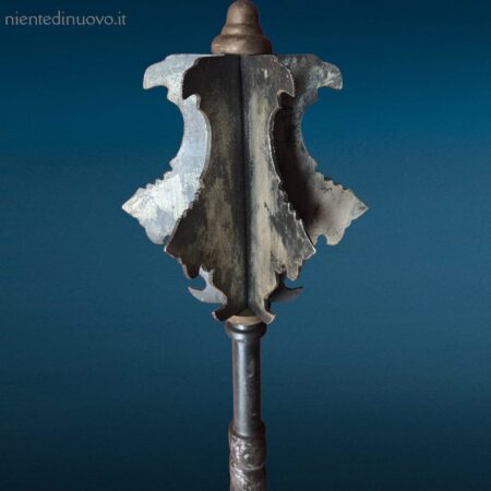 mazza ferrata medievale decorativa in ferro in ottime condizioni