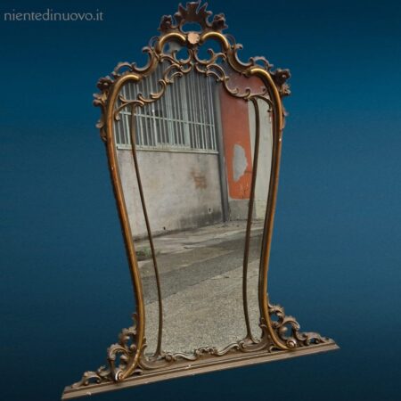 specchiera anni '50 dorata 110x140 cm con piccoli difetti visibili