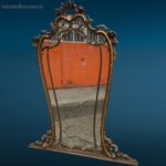 specchiera anni '50 dorata 110x140 cm con piccoli difetti visibili