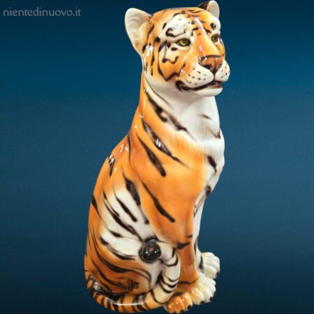 Tigre in ceramica di Bassano dipinta a mano in ottime condizioni