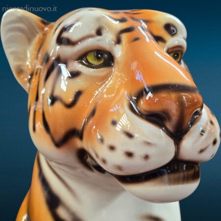 Tigre in ceramica di Bassano dipinta a mano in ottime condizioni