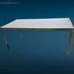 Tavolo Unifor Naos System in vetro satinato con struttura in alluminio anodizzato