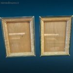 41418.jpg Coppia di cornici portaritratti anni '50 in verde con passepartout madreperlato