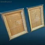 41418_4.jpg Coppia di cornici portaritratti anni '50 in verde con passepartout madreperlato