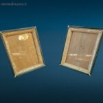41418_6.jpg Coppia di cornici portaritratti anni '50 in verde con passepartout madreperlato