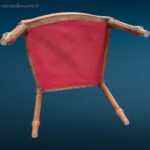 Sedia in legno primi '900 in stile Liberty con rivestimento rosato e intagli decorativi