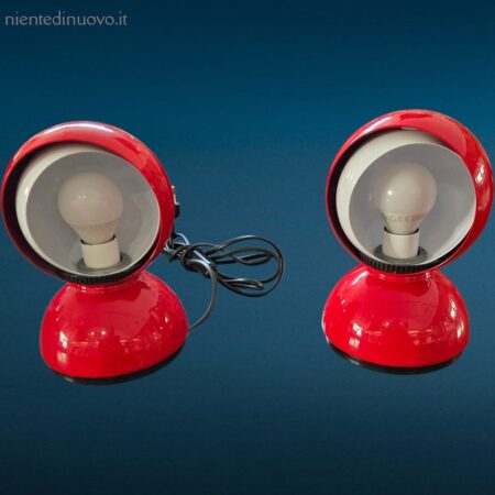 Lampada Eclisse Artemide rossa originale disegnata da Vico Magistretti