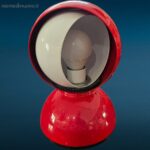 Lampada Eclisse Artemide rossa originale disegnata da Vico Magistretti