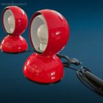 Lampada Eclisse Artemide rossa originale disegnata da Vico Magistretti