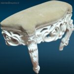 sgabello imbottito elegante, arredo shabby chic, sgabello da camera, seduta da appoggio, sgabello in legno laccato, arredo provenzale, sgabello romantico vintage,