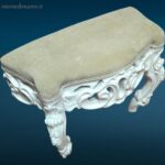 sgabello imbottito elegante, arredo shabby chic, sgabello da camera, seduta da appoggio, sgabello in legno laccato, arredo provenzale, sgabello romantico vintage,