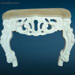 sgabello imbottito elegante, arredo shabby chic, sgabello da camera, seduta da appoggio, sgabello in legno laccato, arredo provenzale, sgabello romantico vintage,