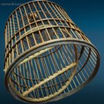 Gabbietta decorativa in legno naturale con sportello apribile