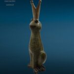 Rana regina decorativa in resina con corona dorata