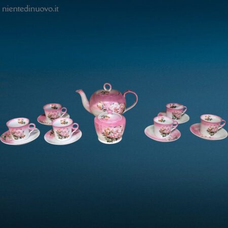 Servizio da caffè in ceramica da 6 completo con tazzine, piattini, versatore e zuccheriera