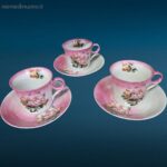 Servizio da caffè in ceramica da 6 completo con tazzine, piattini, versatore e zuccheriera