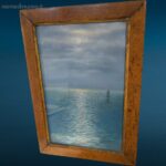 Vecchio disegno a pastello firmato L.Tosi con cornice antica e riflessi sul mare