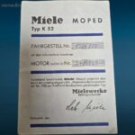 Ciclomotore d'epoca Miele 1958 modello K52 con libretto originale, da revisionare