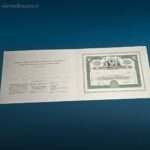 certificato azionario General Foods Corporation 1969 originale con cartelletta e stampa d’epoca
