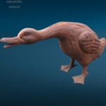 Papera da esterno in ghisa in posizione d’attacco per giardino