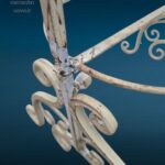 Etagere in ferro a tre piani con vassoi removibili e base saldata