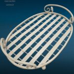 Etagere in ferro a tre piani con vassoi removibili e base saldata