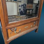 armadio liberty 1 anta a specchio in legno di mogano con cassetto decorato