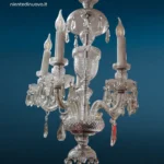Lampadario barocco in cristallo a 5 luci elegante e trasparente